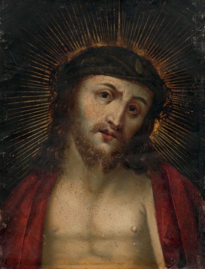 null Peinture sur cuivre représentant le "Christ"
Début du XVIIIe siècle H: 22,3...