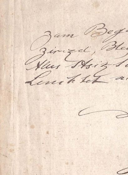 Johan-Wolfgang von GOETHE. 1749-1832. Ecrivain poète allemand 
Poème aut. signé....