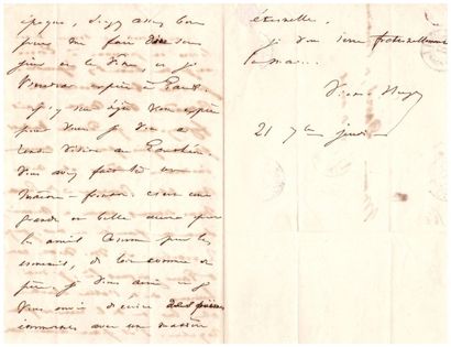 Victor HUGO. 1802-1885. Ecrivain 
L.A.S. à Monsieur David, de l'Institut. (Paris),...