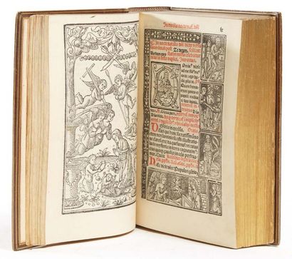 null Missale usum carmelitarum
Venise Giunta 1504. Petit in-8; maroquin brun, double...