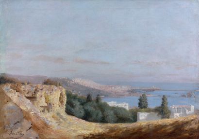 Joseph SINTES (1829-1913) 
Vue d'Alger
Huile sur toile
73 x 50 cm - 28 3/4 x 19 1/2...
