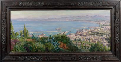 Olynthe MADRIGALI (1887-1950) 
La baie d'Alger
Huile sur panneau, signée en bas à...