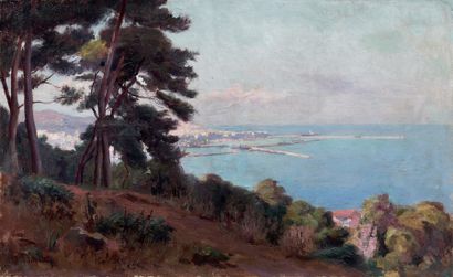 Gustave LEMAITRE (1860-1920) 
La baie d'Alger
Huile sur toile, signée en bas à gauche
38...