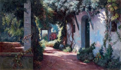Gustave LEMAITRE (1860-1920) 
Maison mauresque à Alger
Huile sur toile, signée en...