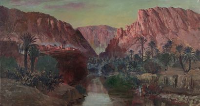 Maxime NOIRÉ (1861-1927) 
Paysage de montagne
Huile sur toile, signée en bas à droite...
