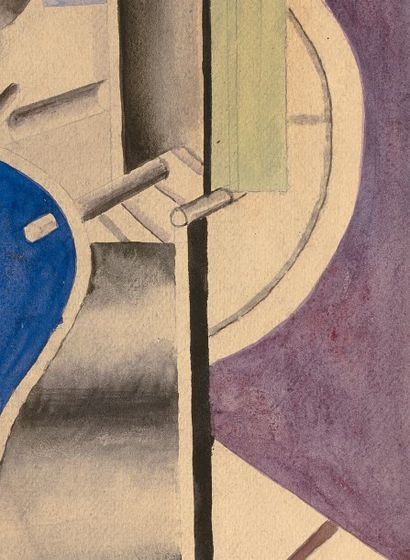Fernand LÉGER (1881-1955) 
Dans l'usine, Etude pour «le moteur», décembre 1918
Aquarelle...