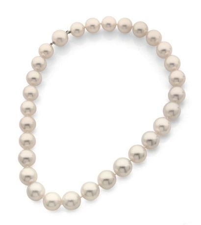null Important collier de perles de culture choker.
Diam: 12.6 x 14.6 mm