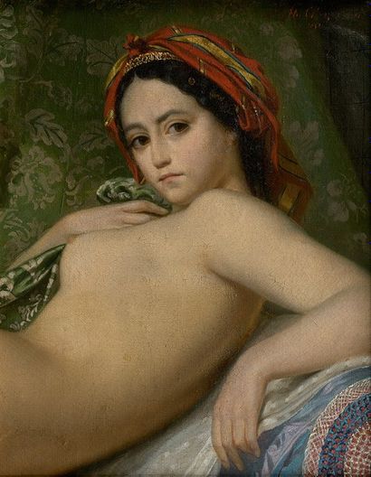 Attribué à Théodore CHASSERIAU (1819-1856) 
Jeune femme, 1851
Huile sur toile marouflée...