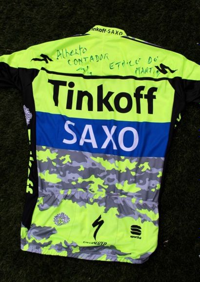 null 1 Maillot cycliste Tinkoff dédicacé par Alberto CONTADOR, vainqueur de 3 Tours...