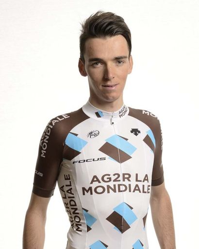 null 1 Maillot cycliste AG2R La Mondiale signé par Romain Bardet, second du Tour...