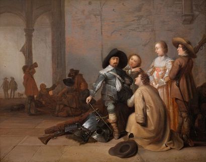 Pieter Symonsz. POTTER (Enkhuizen 1597 - Amsterdam 1652) La salle de garde
Panneau
37...