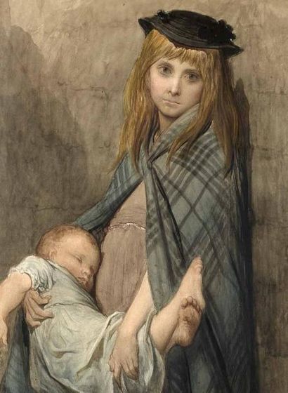 GUSTAVE DORE 古斯塔夫· 多雷 (1832-1883) Poor Peggy
Aquarelle sur papier, marqué du cachet...