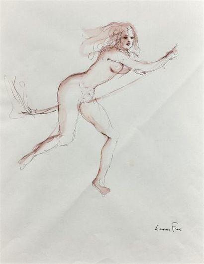 LEONOR FINI 萊昂諾 · 菲妮 (1907-1996) Iride-Méssagère, 1985
Encre de chine et aquarelle...