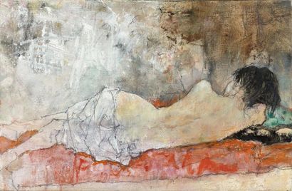 JEAN JANSEM (1920-2013) Nu allongé de dos, 2005
Technique mixte sur toile, signée...
