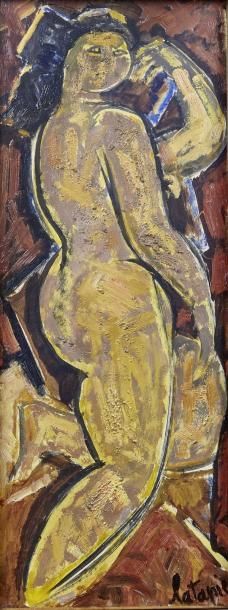 Louis LATAPIE (1891-1972) Nu féminin
Huile sur toile, signée en bas à droite
65 x...