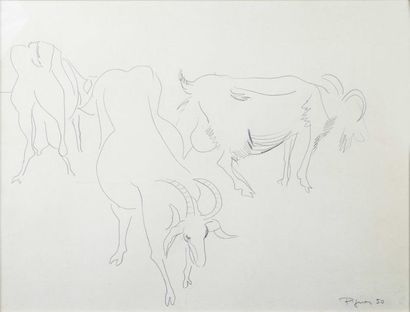 Edouard PIGNON (1905-1993) Etude de capridés, 50
Crayon sur papier, signé et daté...