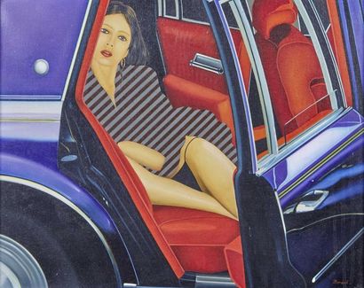 Georges RENOUF (1948) In the Car, 1982
Acrylique sur toile, signée en bas à droite,...