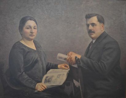 Luis ANGLADA PINTO (1873-1946) Le couple
Huile sur toile, signée et datée 1932 en...