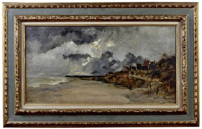 HIPPOLYTE CAMILLE DELPY (1842-1910) L'orage à Villerville
Huile sur toile, signée...