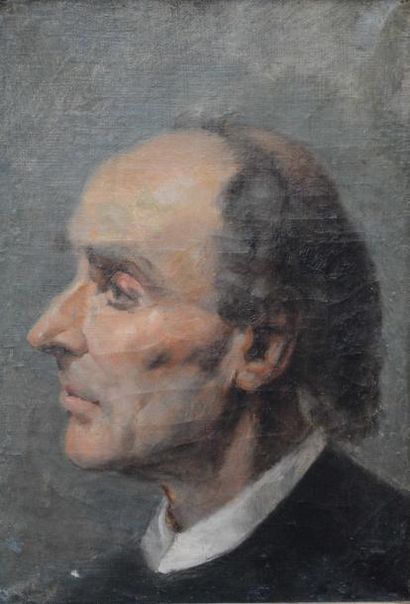 ECOLE FRANCAISE DU XIXème siècle Portrait d'homme de profil
Huile sur toile
35 x...