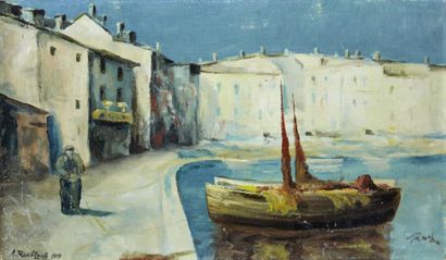 Alexandre ROUBTZOFF (1884-1949) Le pêcheur, 1919
Huile sur toile marouflée sur carton,...