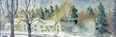 Marie Madeleine de RASKY (1897-1982) Neige sur St Cergues
Huile sur toile, signée...