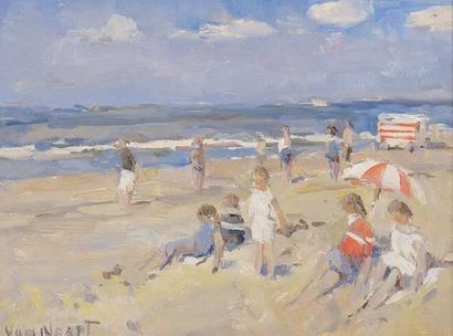 Adrianus Cornelis Van Noort (1914-2003) La plage
Huile sur toile, signée en bas à...