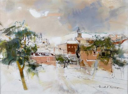 Michel RODDE (1913-2009) Ville sous la neige
Huile sur toile, signée en bas à droite
54...