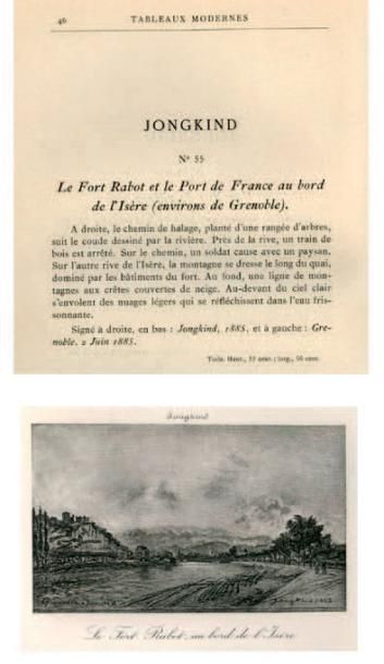 Johan-Barthold JONGKIND (1819-1891) 
Le fort Rabot au bord de Lisère, Grenoble, 1885
Huile...