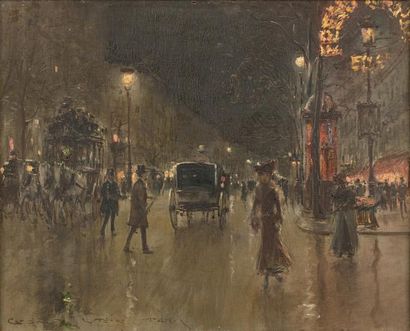 Georges STEIN (1870-1955) 
Paris
Paire d'huiles sur panneau, signées et situées en...