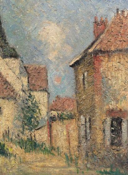 *GUSTAVE LOISEAU 居斯塔夫·卢瓦索 (1865-1935) 
Le village animé, circa 1923
Huile sur toile,...