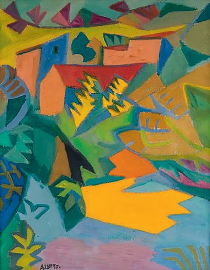 André LHOTE (1885-1962) 
* La Cadière d'Azur, 1953
Huile sur toile, signée en bas...