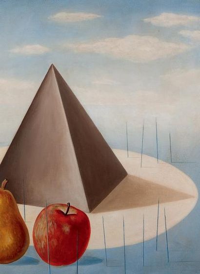 Léon Arthur TUTUNDJIAN (1905-1968) 
Pomme et poire
Huile sur toile, signée en bas...
