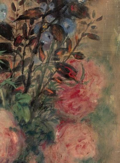 LE PHO 黎谱 (1907-2001) 
Bouquet de fleurs, circa 1955
Encre, couleurs et gouache sur...