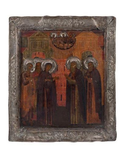 null Icône de la Vierge et des saints Serge et Nicandr. Russie XVIIIe siècle
Intéressante...