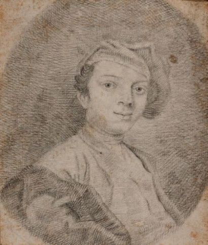 École ITALIENNE de la fin du XVIIIe siècle Portrait d'un jeune homme
Pierre noire
11,5...