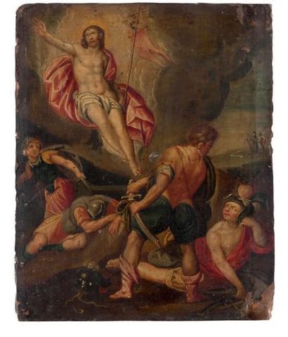 ÉCOLE FLAMANDE du début du XVIIe siècle La Résurrection
Cuivre (marque que marteleur...