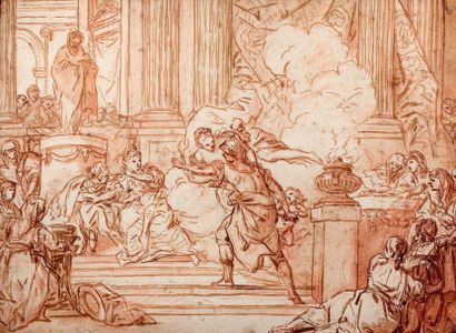 École FRANÇAISE du XVIIIe siècle Vénus empêchant Enée d'immoler Hélène
Sanguine,...