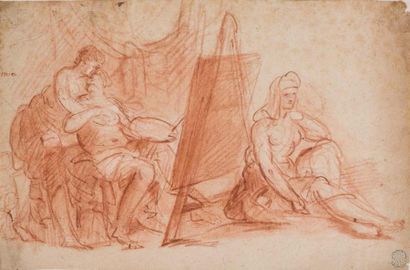 Ecole Italienne du XVIIIe siècle L'atelier du peintre
Sanguine
18,5 x 28 cm