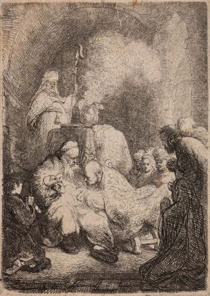 Rembrandt VAN RIJN (1606 - 1669) La circoncision, petite planche.
(K.G.Boon 48, New...