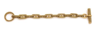 HERMES Bracelet "chaine d'ancre" en or jaune tressé 18K (750).
Signé et numéroté.
Long:...