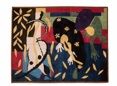 HENRI MATISSE, D’APRES 
Tapis en laine à décor géométrique.
297 x 250 cm.