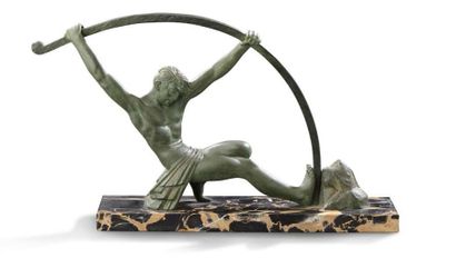 Demeter CHIPARUS (1886-1947) Sculpture en régule à patine verte figurant "L'age du...