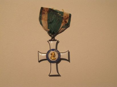 null Allemagne Saxe Ordre d'Albert Croix de Chevalier. Vermeil, émail, ruban court....