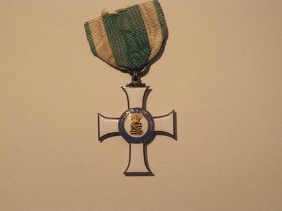 null Allemagne Saxe Ordre d'Albert Croix de Chevalier. Vermeil, émail, ruban court....