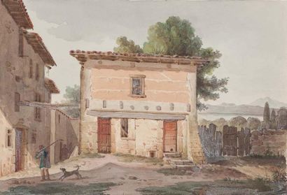 Auguste THIERRIAT (Lyon 1789-1870) Ruelle à Rillieux
Gouache
Signé en bas à gauche...