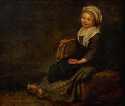 Auguste CHARPENTIER (1813/15-1880) La petite paysanne
Huile sur toile
54 x 64,5 ...