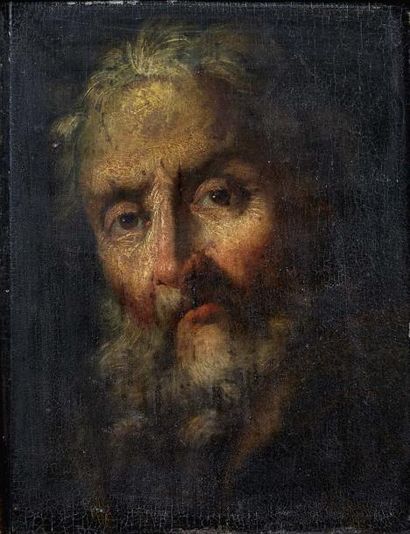 Attribué à Ermano STROIFFI (1616 - 1693) Homme barbu
Panneau 27,5 x 21,5 cm
(manques...