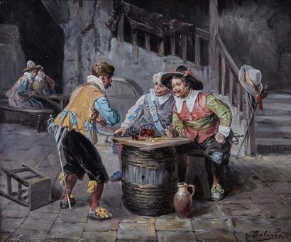 Giorgo BOLDERO (XIX-XXe sicèle) La taverne
Huile sur toile, signée en bas à droite
60...