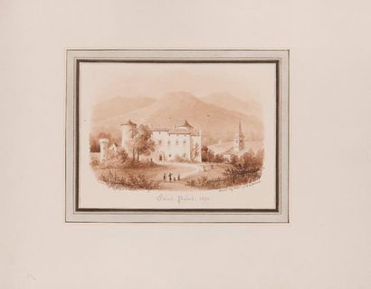 François Alexandre PERNOT (Wassy 1793-1865) Le Château de Saint Point
Plume et encre...